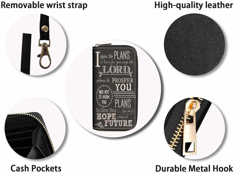 FQTBCEARI Hummingbird Flower Print Women Large Capacity Wallet PU Leather Zipper Clutch Purse for Smart Phone/Card/Coin/Cash - Image 4
